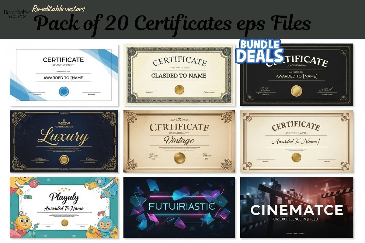 20 Creative editable Certificate, a Branding & Logo Template by Aban's World (Photo 4 of 16)