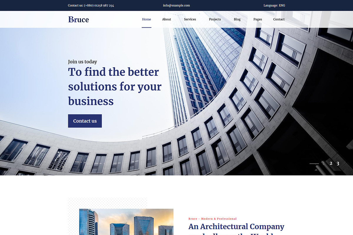 Creative & Business Template - Bruce, a Bootstrap Template by HasThemes (Photo 3 of 3)