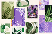 Green & Purple Botanical Wall Art, a Wallpaper Graphic by Helospace (Thumbnail 7 of 10)