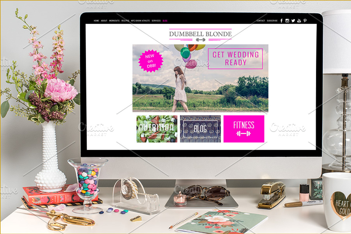 iMac Website Styled Mockup #22, a Mac Mockup by MMStyledStock (Photo 2 of 2)