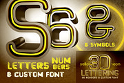 Yellow Neon - 3D Lettering + Font, a Font by MIIM (Thumbnail 2 of 4)