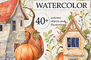 Watercolor autumn collection, an Illustration by Dashamoony (Thumbnail 1 of 4)