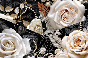 Black Roses, Lace, And Pearls