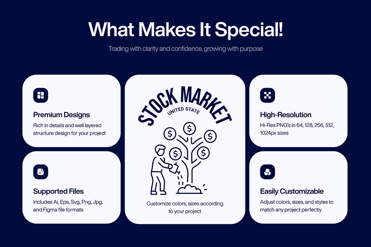 Stock Market and Trading Icon Set, an Outline Icon by Prosymbols (Photo 2 of 7)