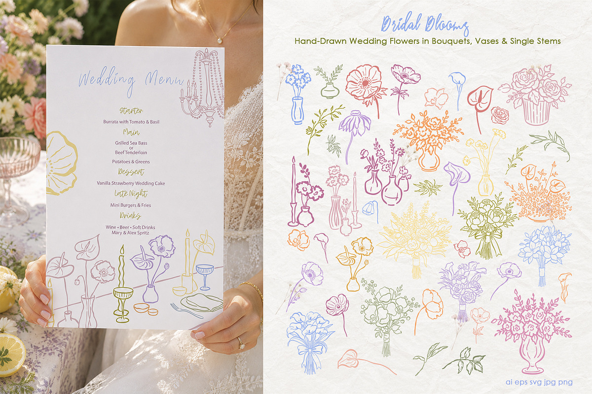 Dopamine Garden Wedding Clipart Pack, a Decorative Illustration by SunnJaneArt (Photo 3 of 20)