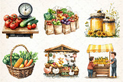 Watercolor Farmer's Market Clipart P, an Illustration by DreamCafeArt (Thumbnail 4 of 7)