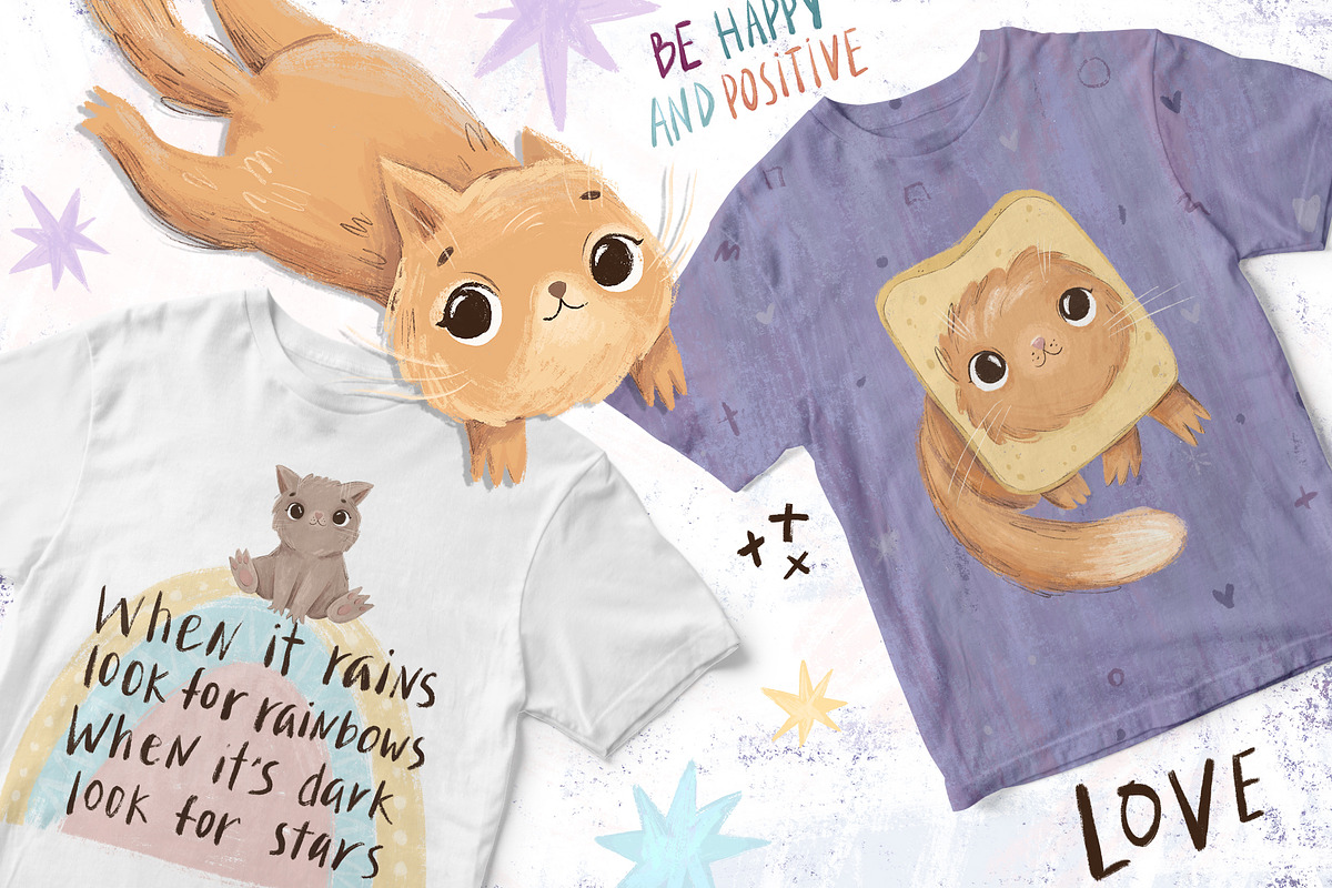 Cat. Posters, clipart & lettering, an Animal Illustration by Lesya Skripak (Photo 6 of 8)