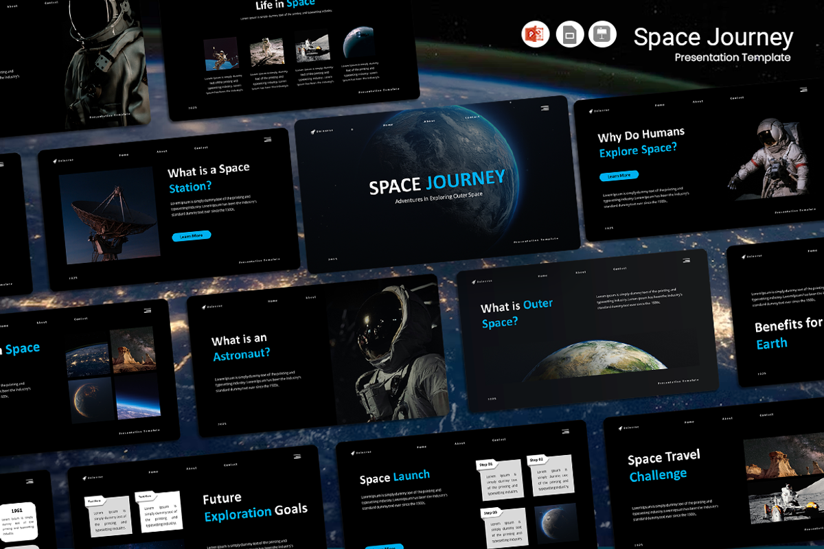 Space Journey - PowerPoint Template, a Presentation Template by Iqsiart Studio (Photo 1 of 3)