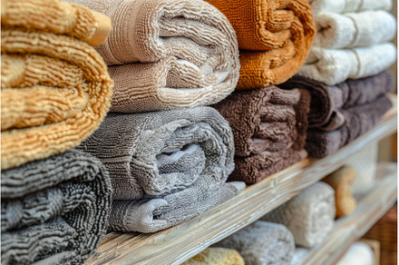 Stack of folded towels on display, a Beauty & Fashion Photo by Ylivdesign
