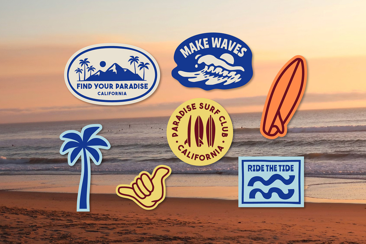 Retro Surf Badge Collection, an Object Graphic by cd-design.co (Photo 4 of 8)