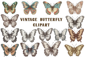 Vintage Butterfly Clipart