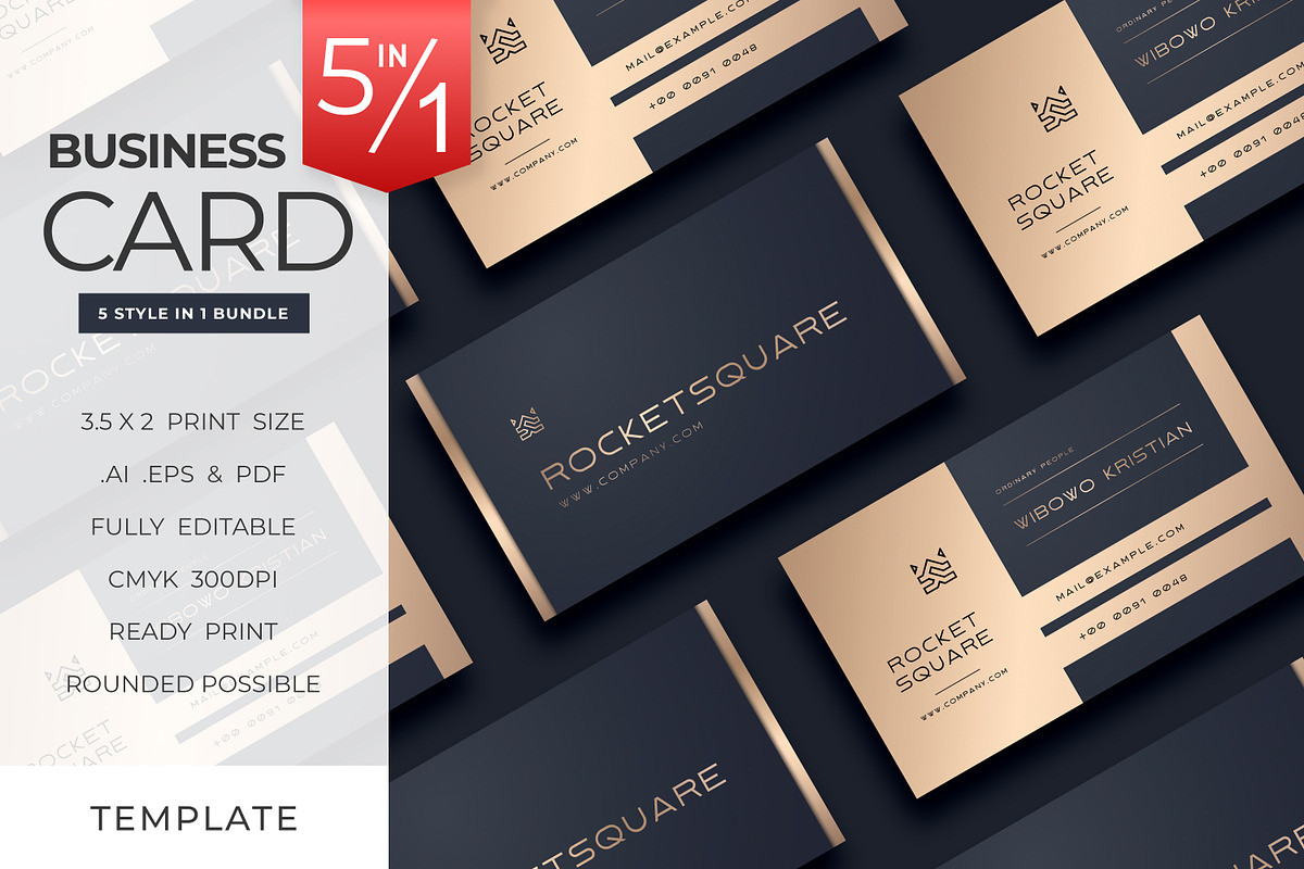 Elegant Business Card Template, a Business Card Template by Ctrl space studio (Photo 1 of 6)