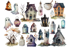 Haunted Halloween Clipart Collection