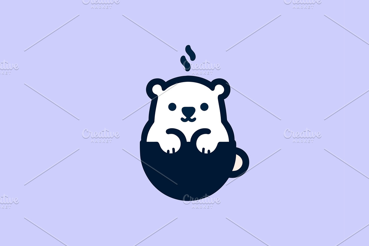 bear cafe minimalist logo, a Branding & Logo Template by Zr, PROJECT