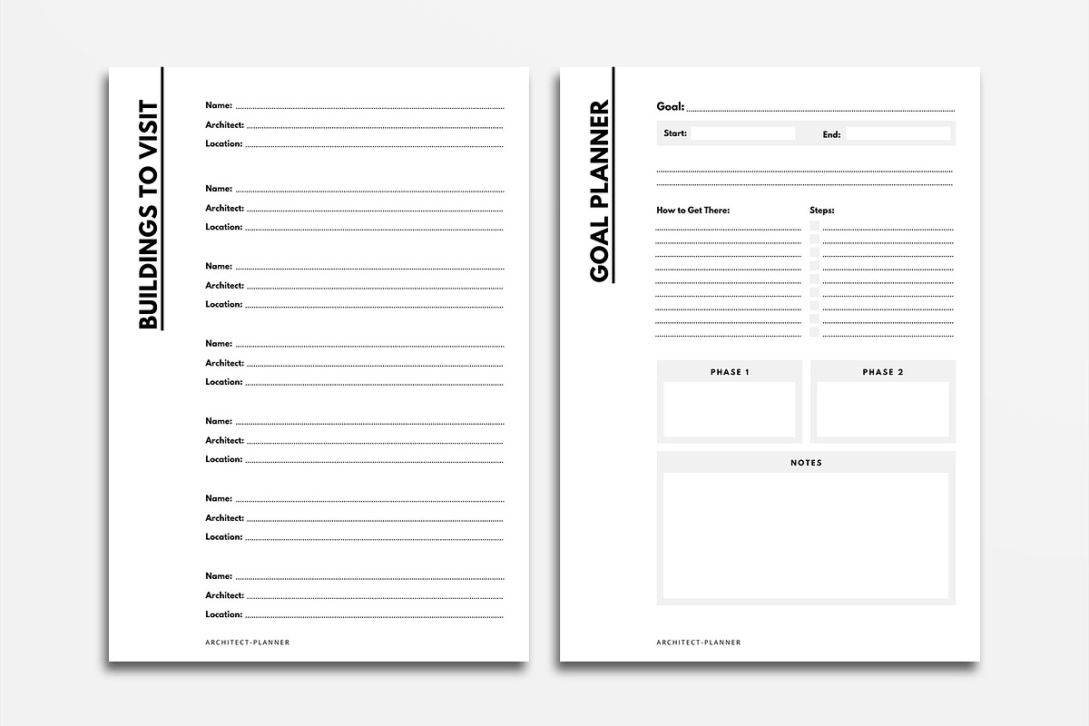 Architect Minimal Planner Template, a Stationery Template by velvetmade.designs (Photo 4 of 13)