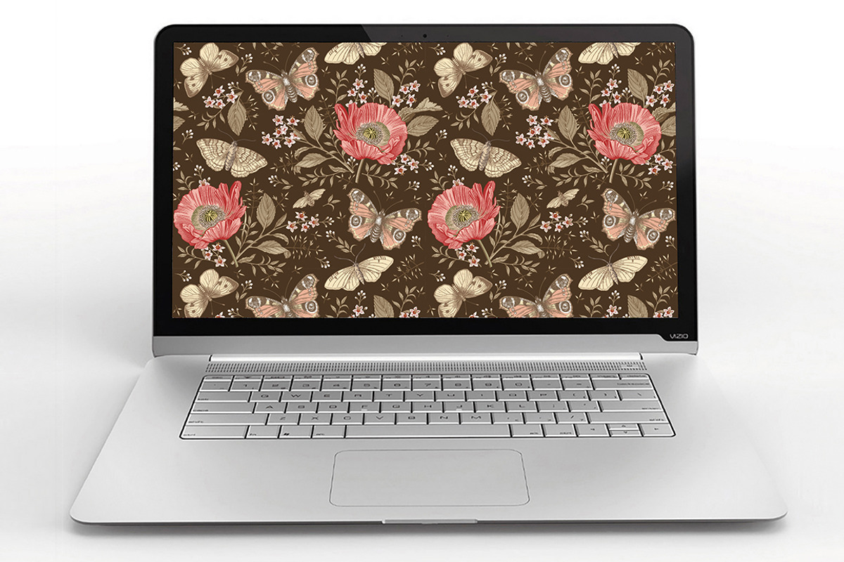 Seamless Butterflies Poppy Poppies, a Pattern Graphic by Vintage (Photo 13 of 13)