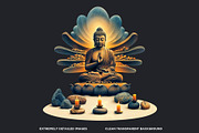 Modern Golden Buddha Clipart Set, a Decorative Illustration by ThatsDesignArt (Thumbnail 2 of 10)