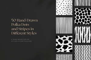 50 Hand-Drawn Dots And Stripes