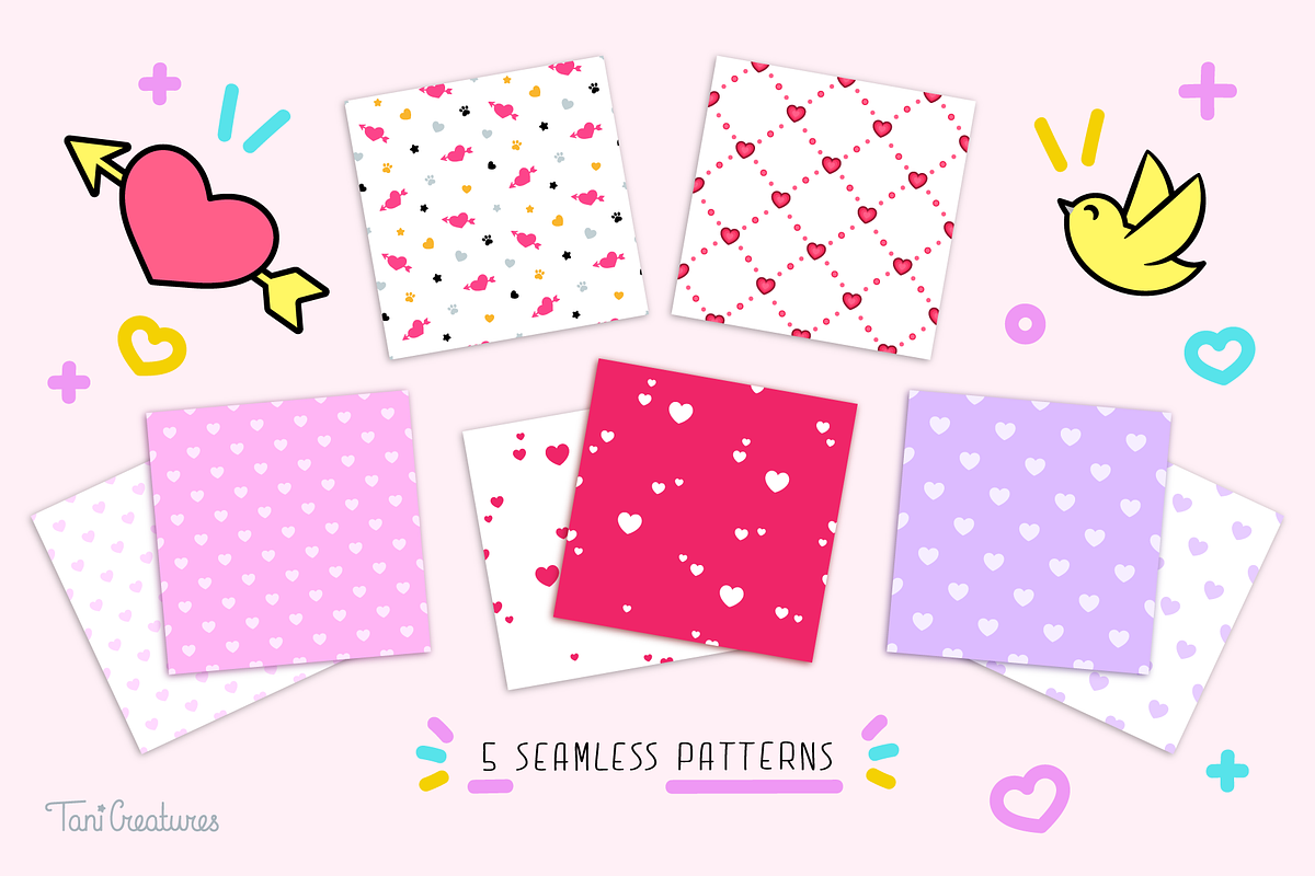 Cat in Love | Clipart & Patterns, an Animal Illustration by TaniCreatures (Photo 6 of 9)