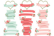 Mint & Coral Floral Heart Vectors, an Illustration by Amanda Ilkov (Thumbnail 4 of 5)