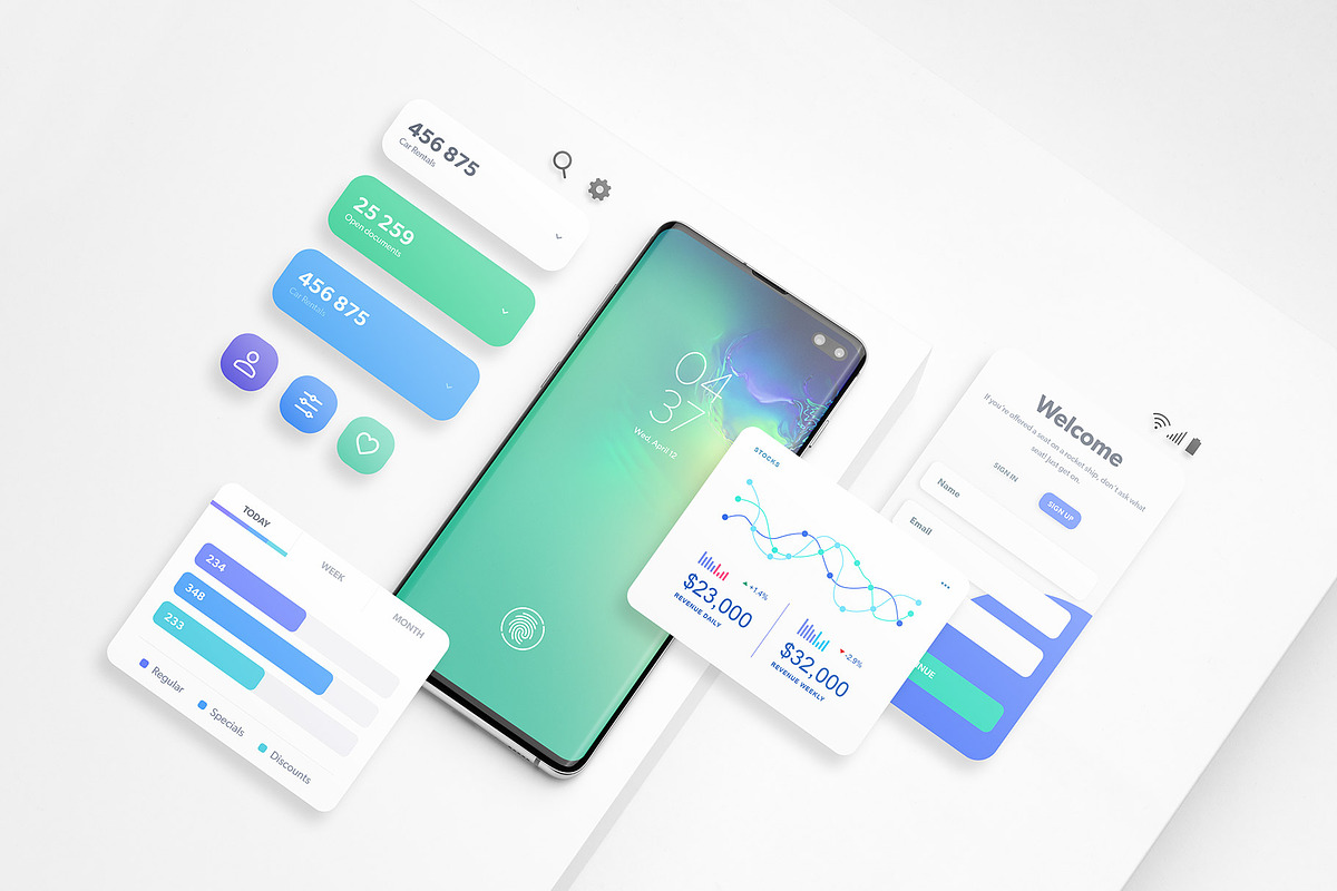 Android Smartphone Mockup, an Android Mockup by Mockup Cloud