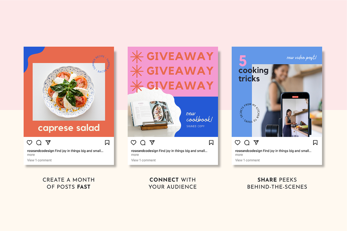 POP Canva Instagram Kit, a Social Media Template by Rose & Co. (Photo 4 of 9)