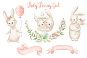 Bunny baby girl clipart Easter, an Illustration by Magic Story Studio (Thumbnail 2 of 2)