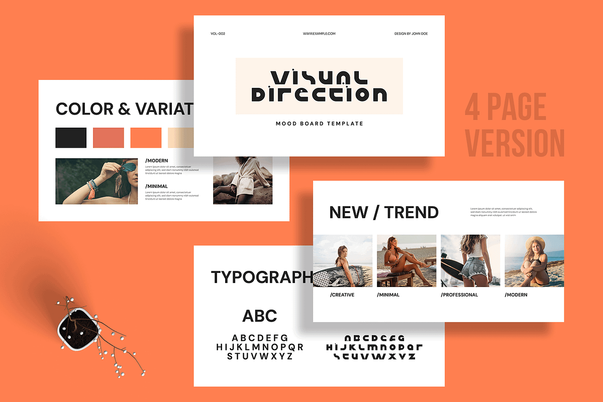 Minimal Brand Mood Board Template, a Social Media Template by MightyDesign (Photo 1 of 8)
