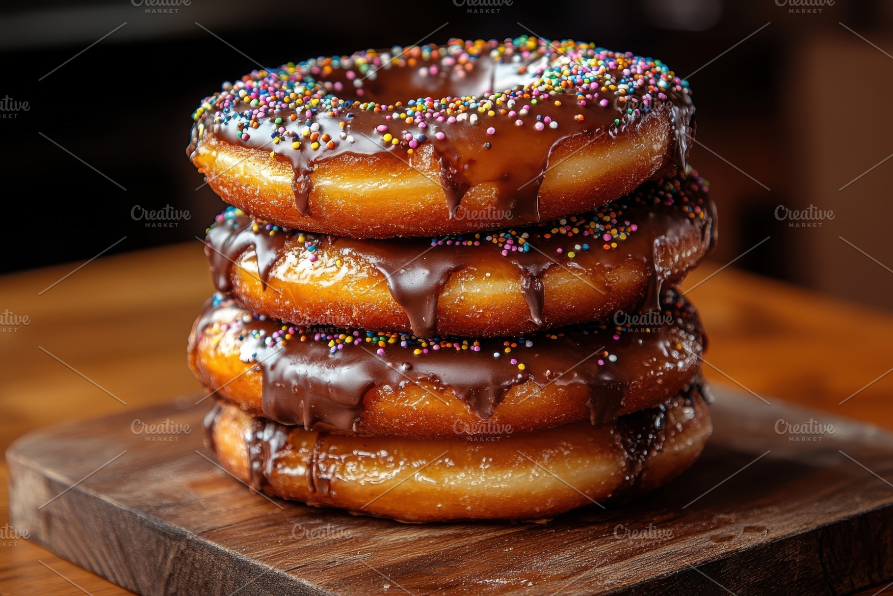 Chocolate Donuts Stack Sprinkles Swe, a Background Photo by Pixeness