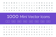 1000 Mini Vector Icons, an Outline Icon by Creative Stall (Thumbnail 1 of 4)