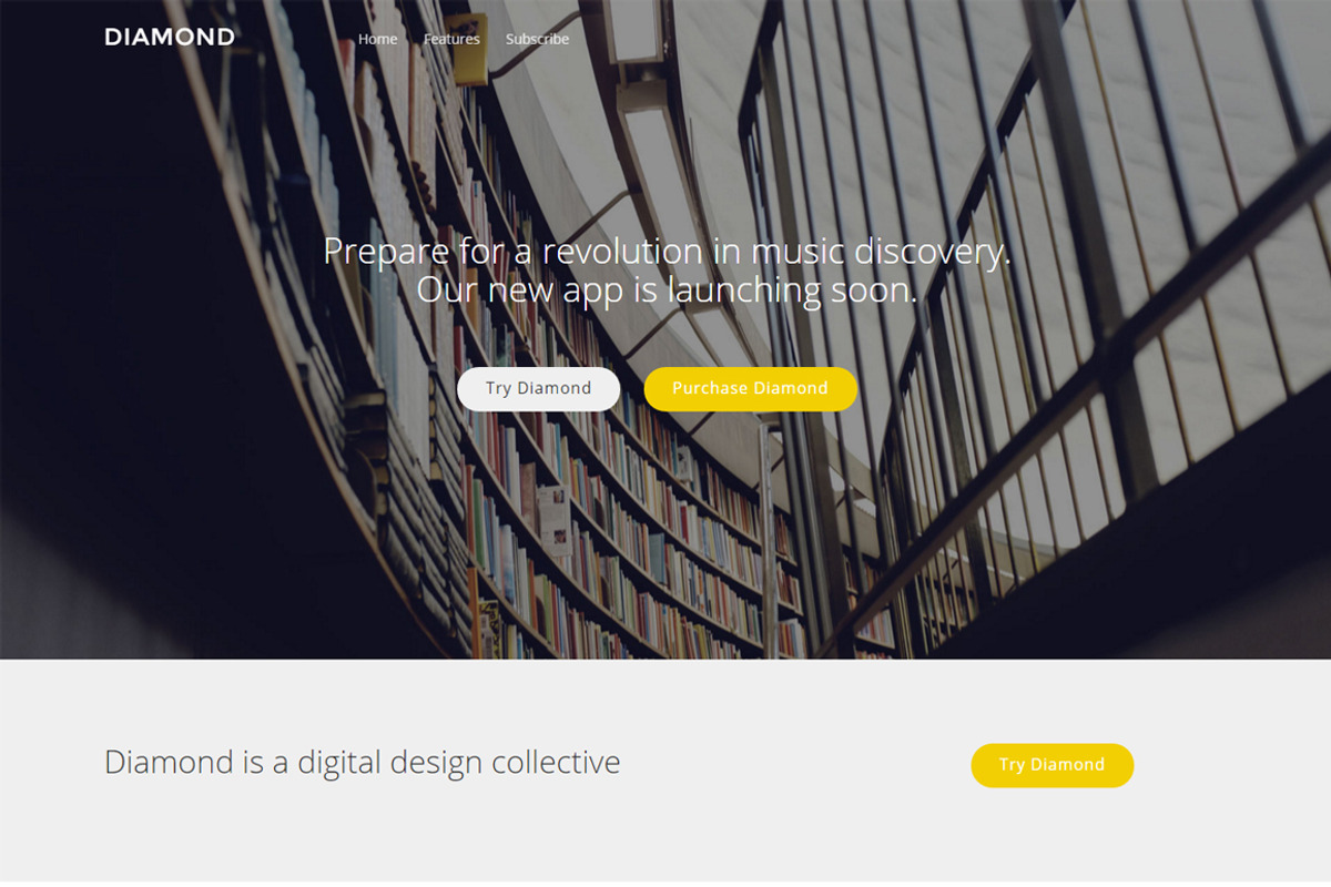 Diamond - Landing Page Template, a HTML Template by Zeepfeed (Photo 2 of 6)