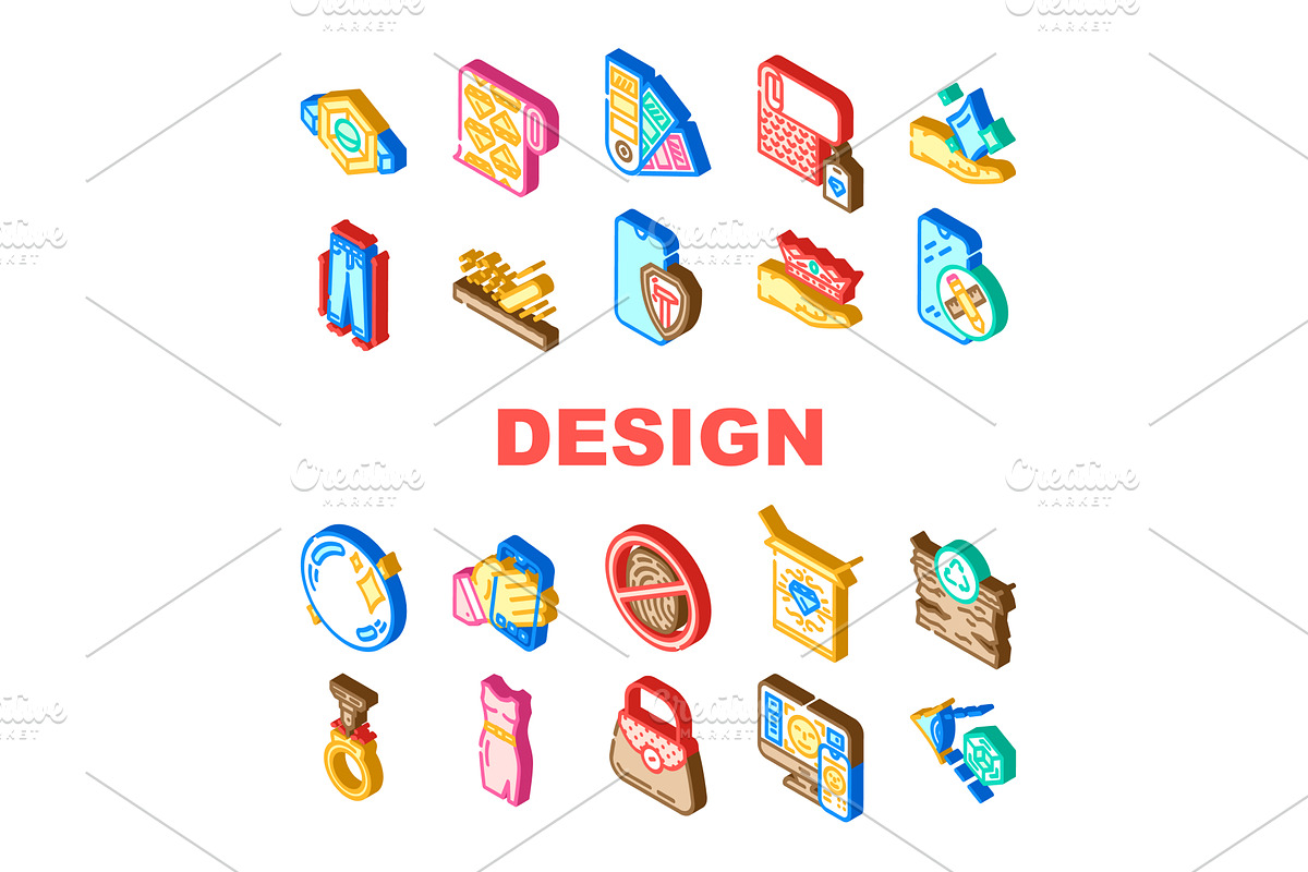 design aesthetics product icons set, an Object Illustration by pikepicture