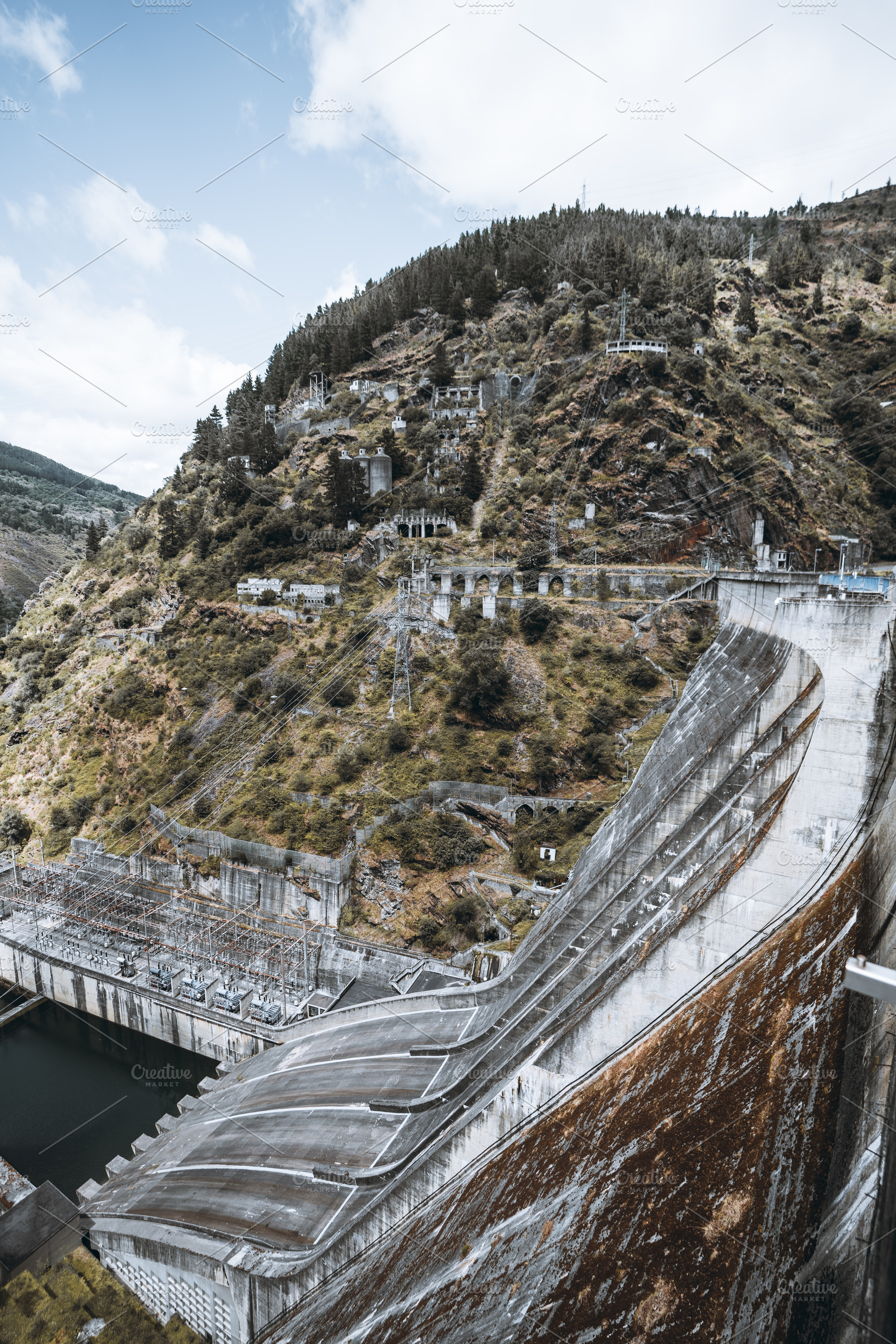 Hydroelectric dam in mountains, an Industrial Photo by SkyNext
