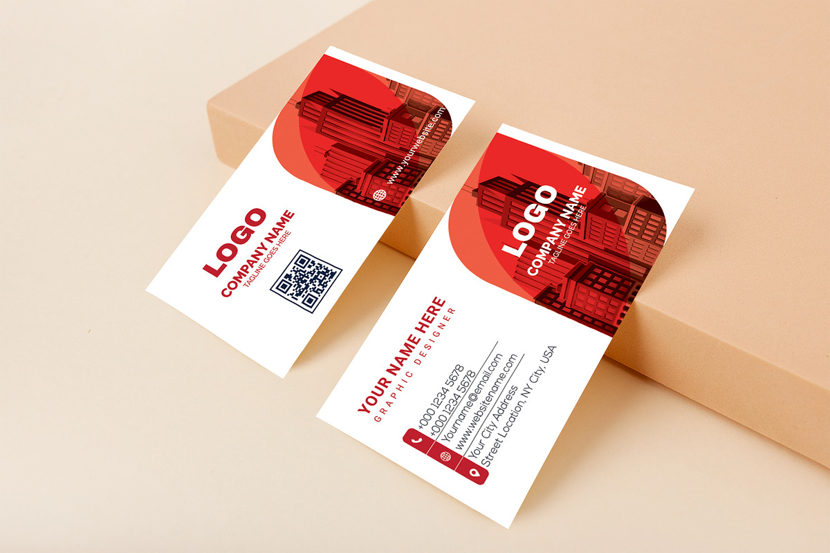 Red Simple Creative Business, a Business Card Template by Vitoria's Collection (Photo 3 of 3)
