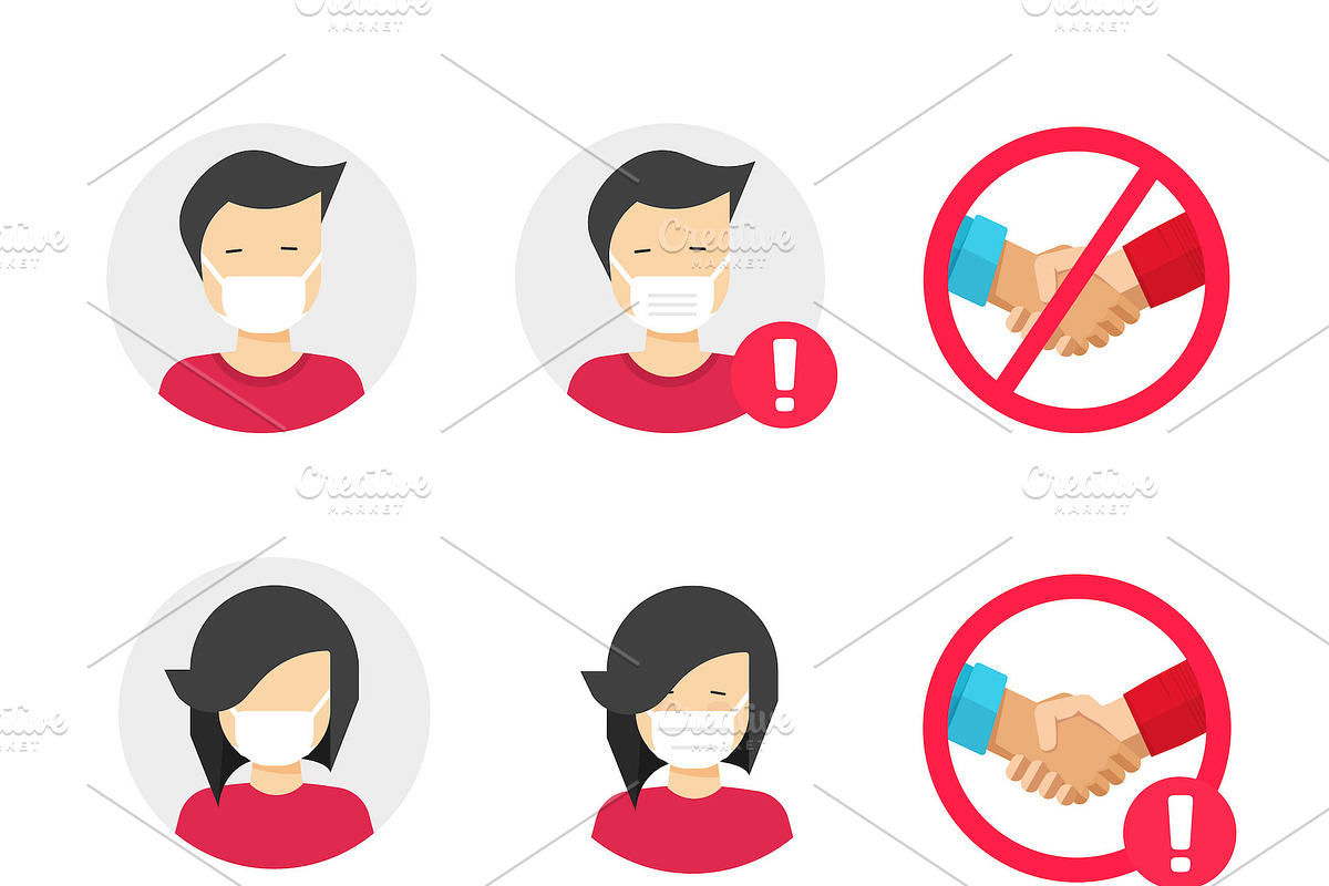 covid-19 medical face masks vector, a Healthcare Illustration by vladwel