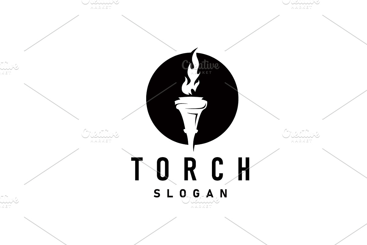 Illustration black silhouette torch, a Branding & Logo Template by Maylianaw28