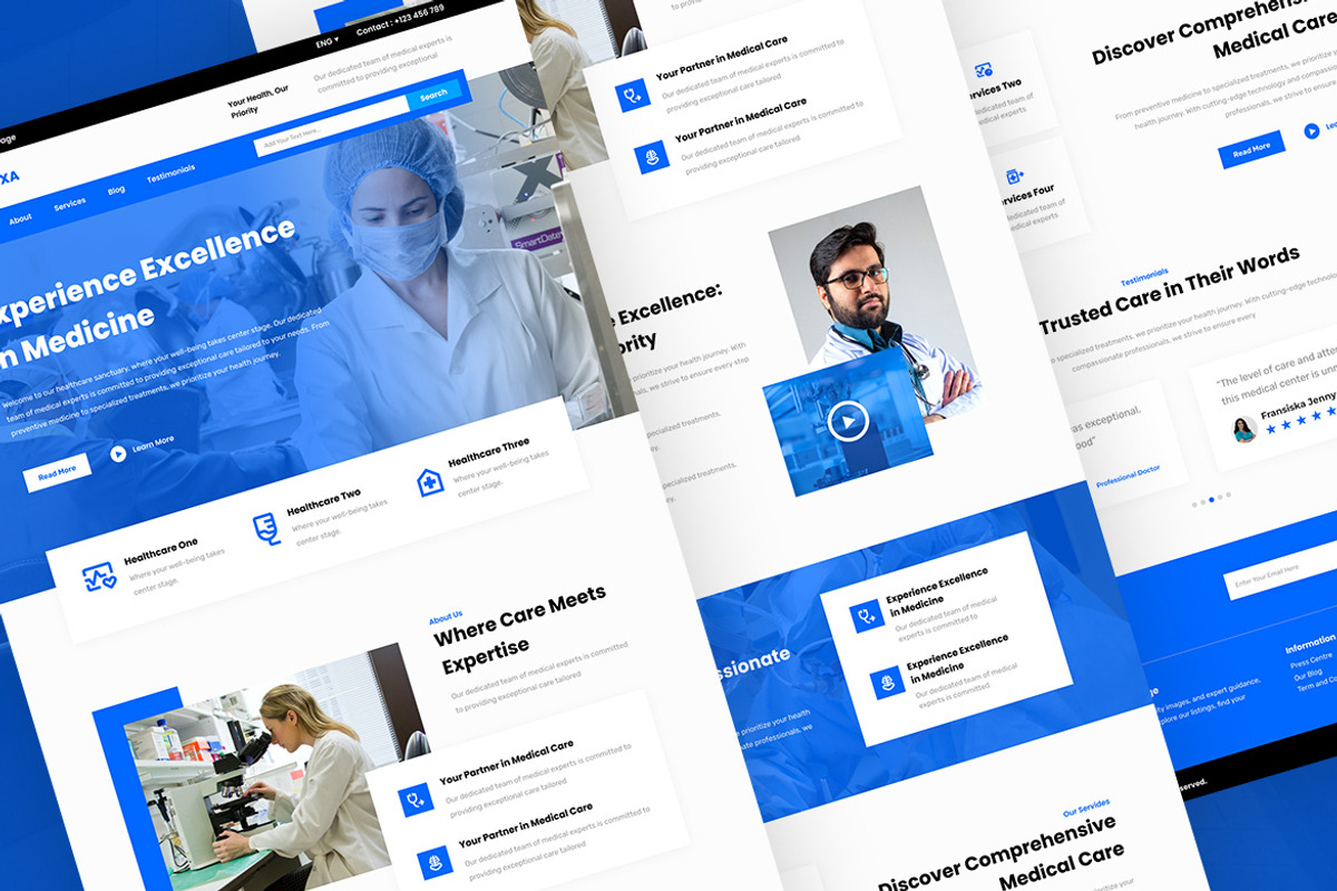 Medical Healthcare Landing Page, an UI Kit Template by ENATIVE (Photo 3 of 4)