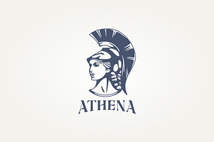 Goddess Athena Icon Logo