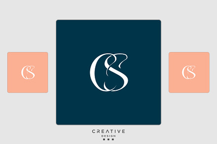 Alphabet Letters Icon Logo CS or SC