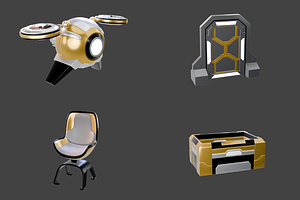 Sci-Fi 3D Item Pack, an Object 3D Model by Dudukbersama
