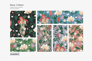 Botanical Nouveau Floral Pattern