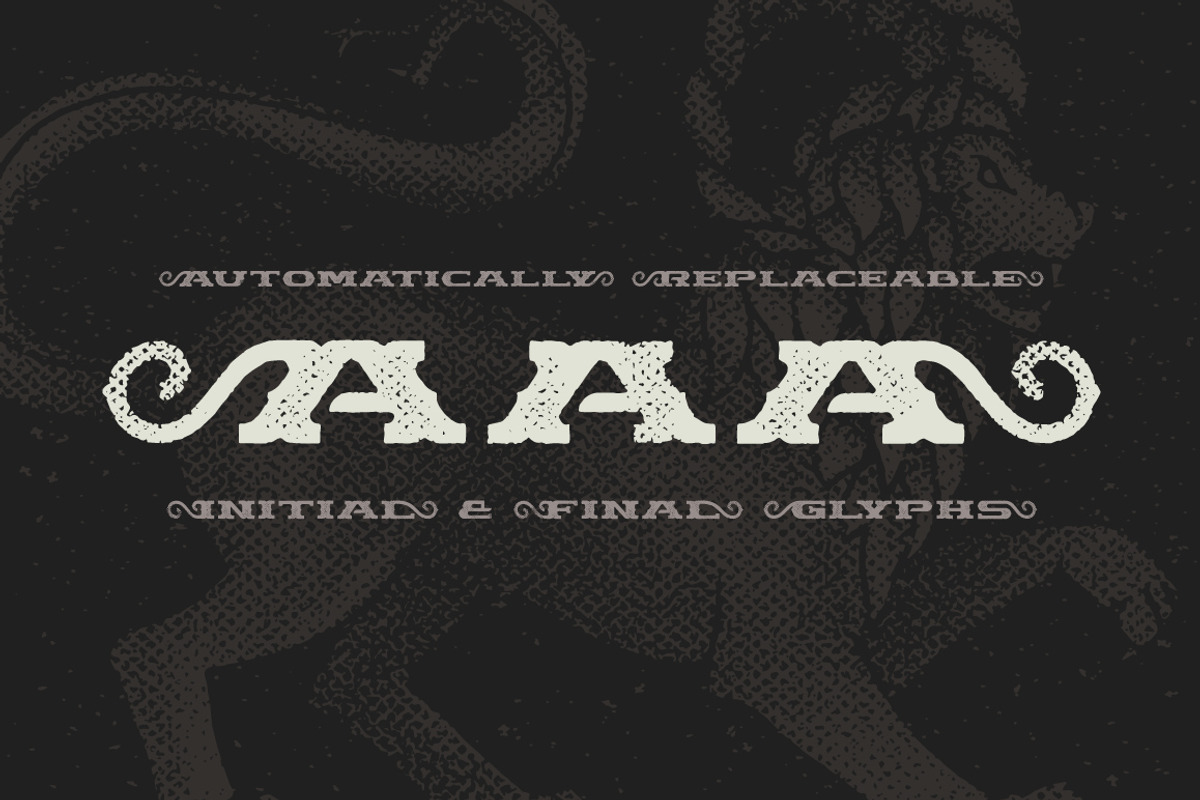 Chimera Tail, font + illustration preview 3