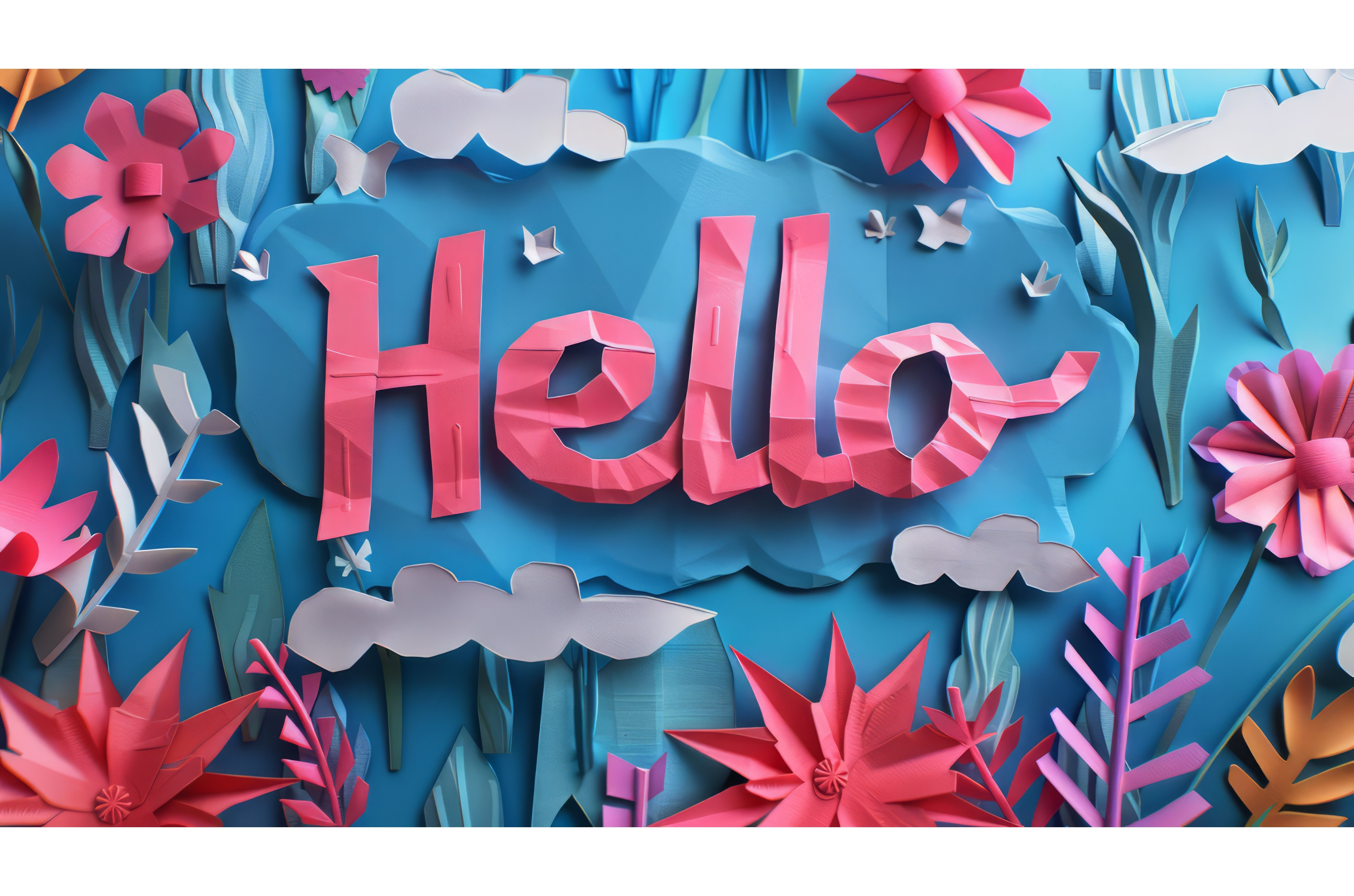 Paper Craft Hello concept art poster, a Texture Illustration by Visual ...