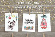 Merry Christmas kit + lettering., a Decorative Illustration by Pink Ocean (Thumbnail 3 of 7)
