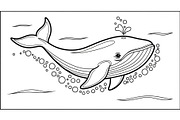 Whale Line Art Vector Bundle, an Illustration by yasushie (Thumbnail 7 of 51)