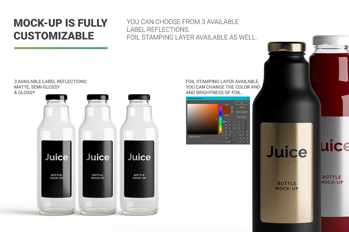 Juice Bottle Mock-Up, a Packaging Mockup by AY Mock-Ups (Photo 5 of 11)