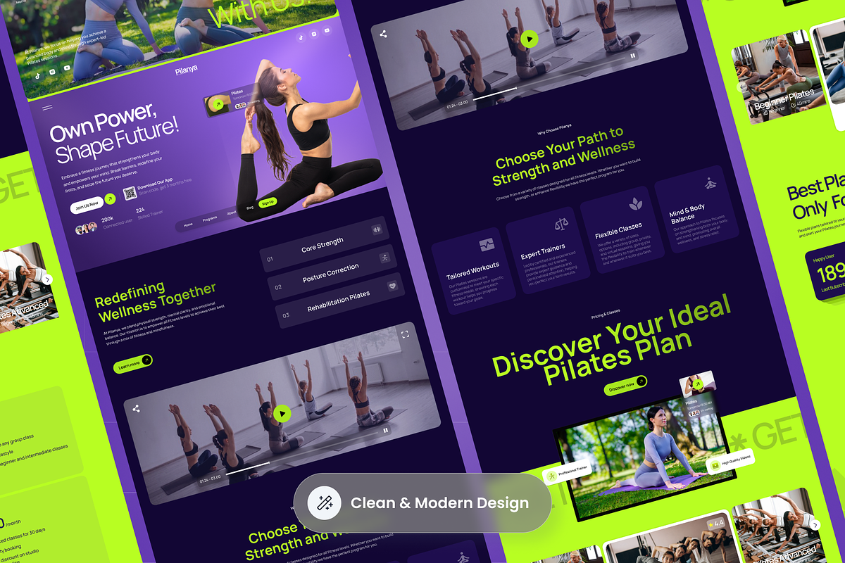 Fitness Pilates Landing Page, a Landing Page Template by SLAB! Design (Photo 3 of 4)