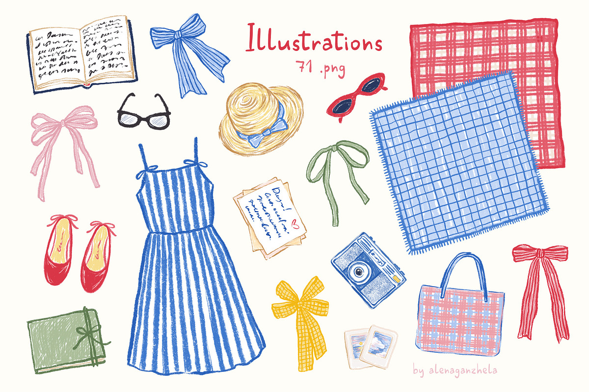 Picnic time - illustrations & frames, an Object Graphic by alenaganzhela (Photo 6 of 11)