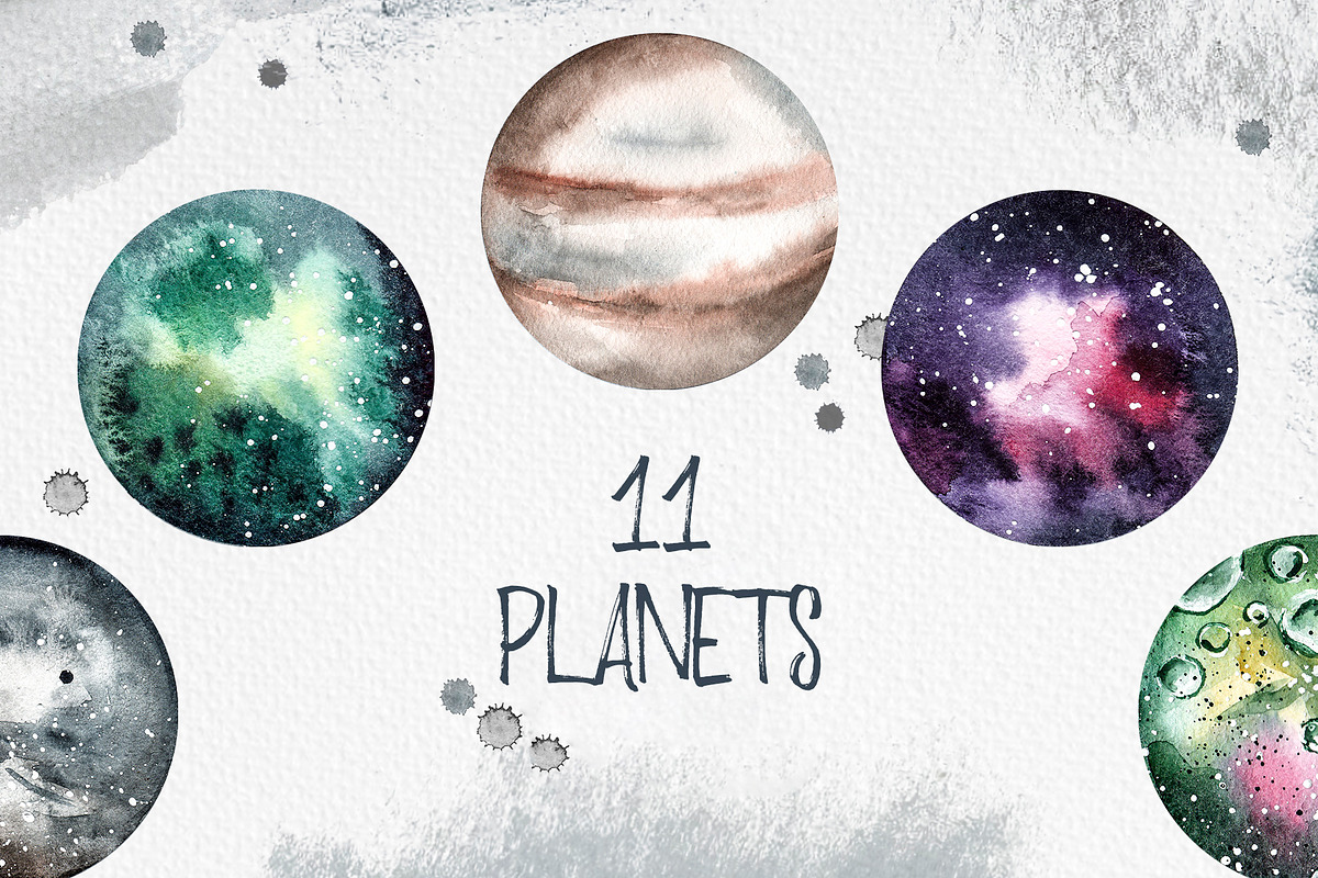 Space Travel - watercolor collection, a Texture Illustration by Alina Sh (Photo 4 of 11)