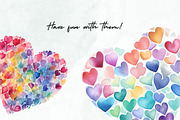 Pastel Hearts Watercolor Clipart PNG, a Decorative Illustration by Loony Dream Designs (Thumbnail 4 of 4)